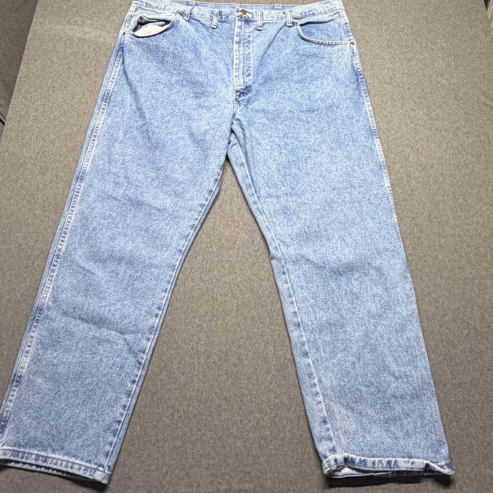 Wrangler Rugged Wear Mens Light Wash Straight Leg Jeans 46x30 35001VI